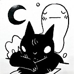 Deth P. Sun - Ghost and Cat Sticker